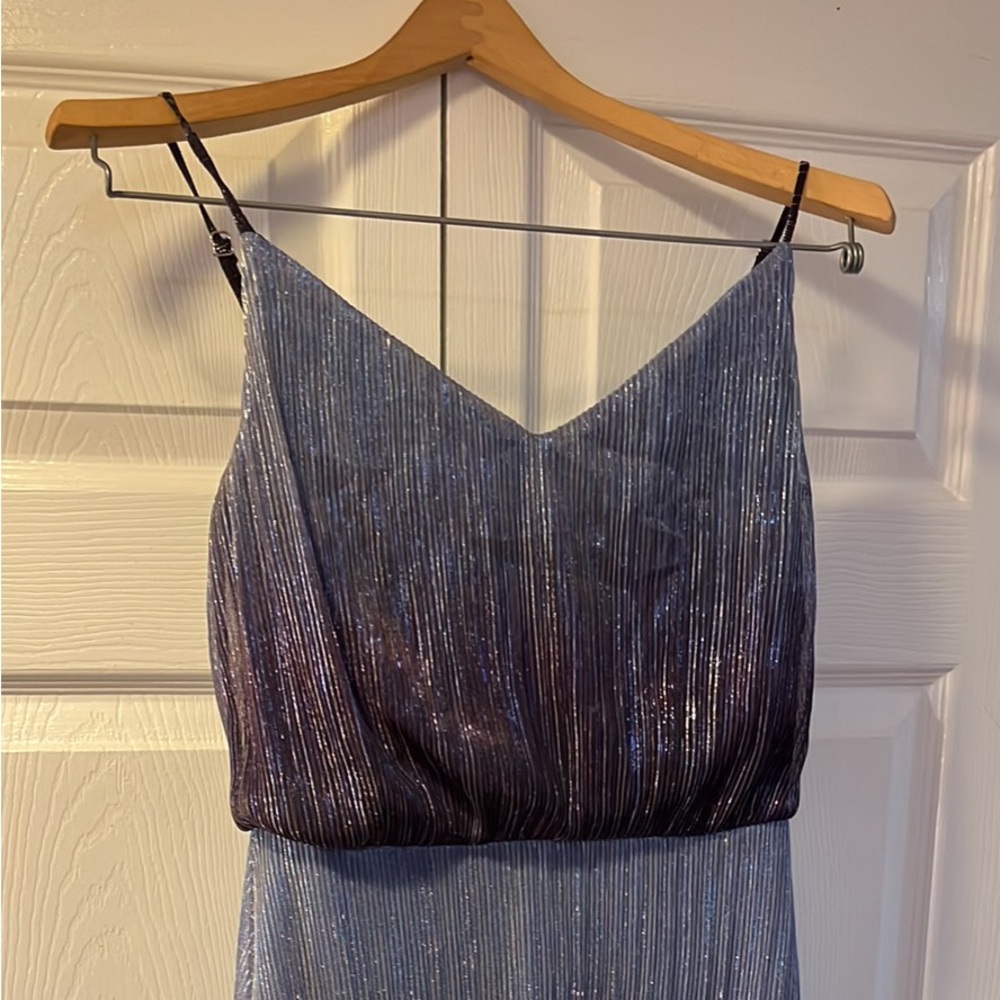 NWT Metallic shimmer pleated dress